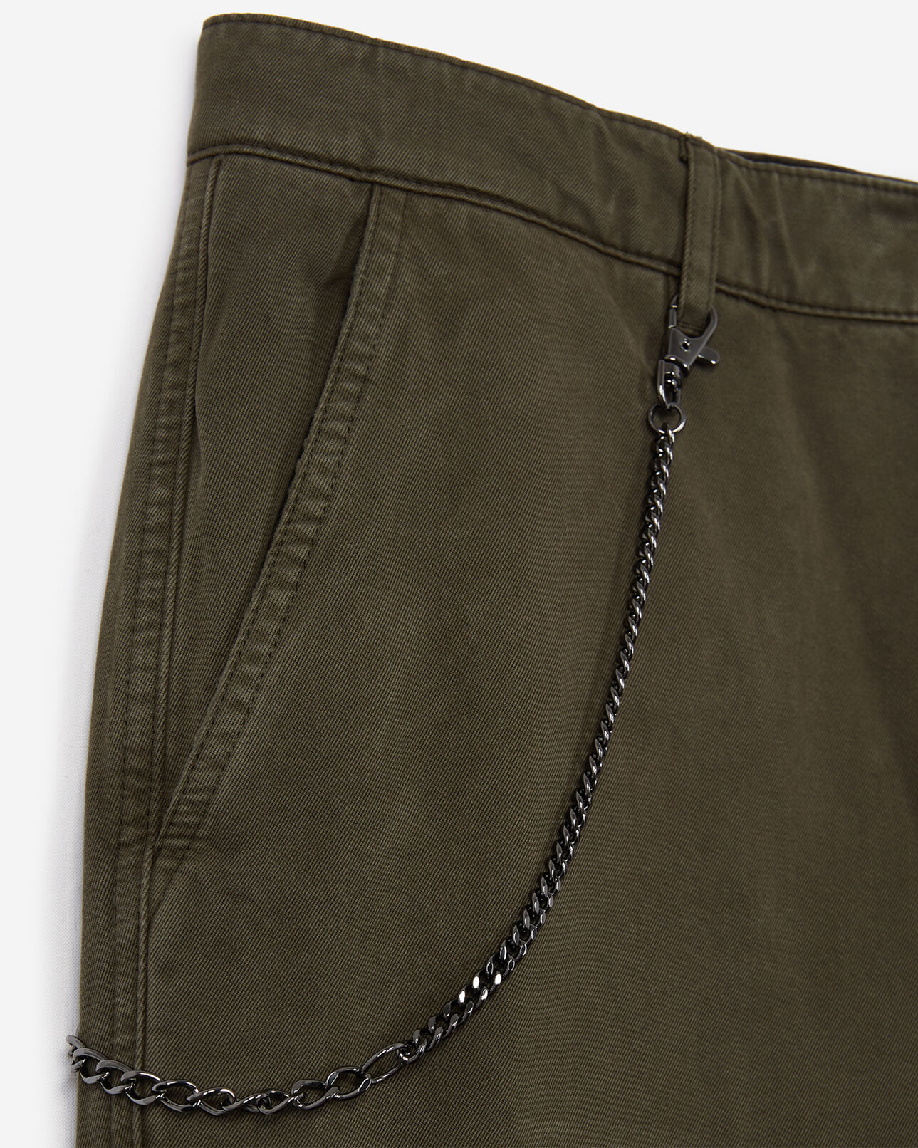 The Kooples MEN KAKI khaki cotton ripped chinos