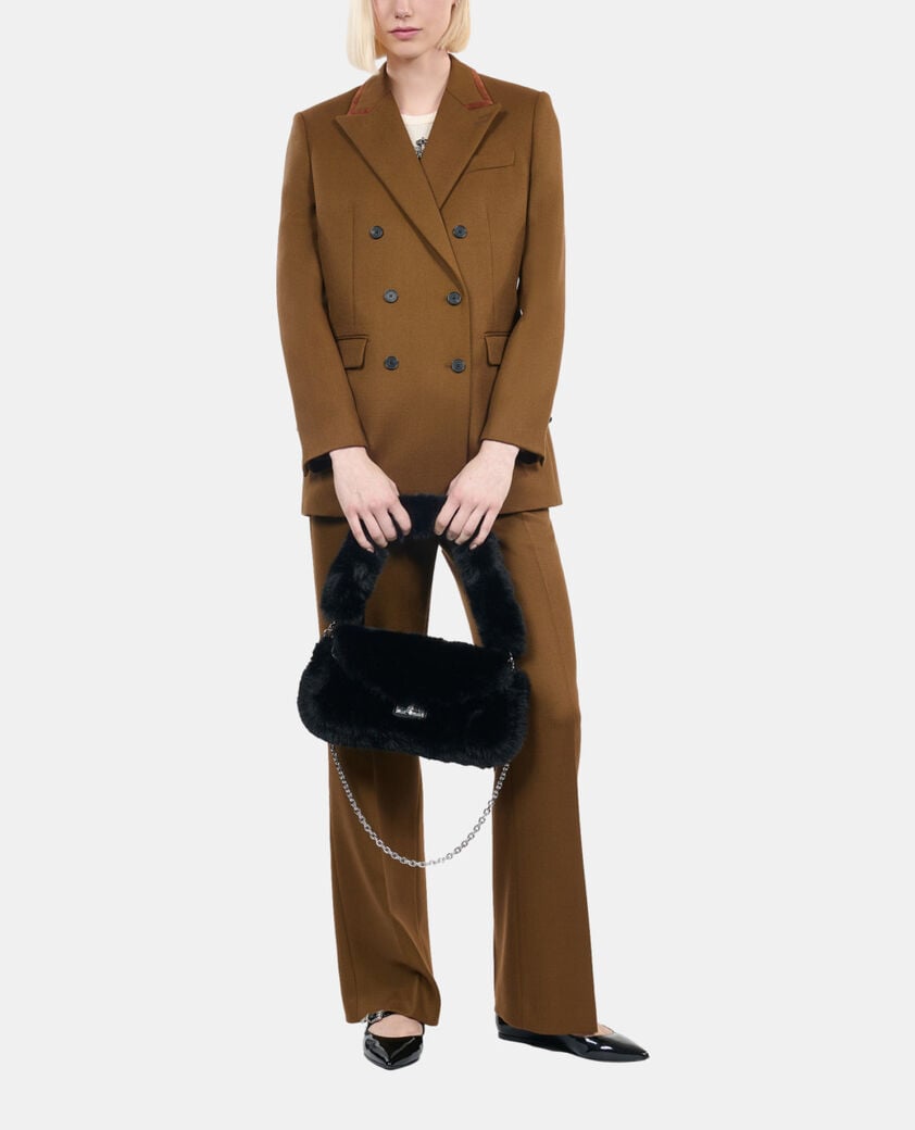 The Kooples WOMEN KAKI brown wool suit jacket