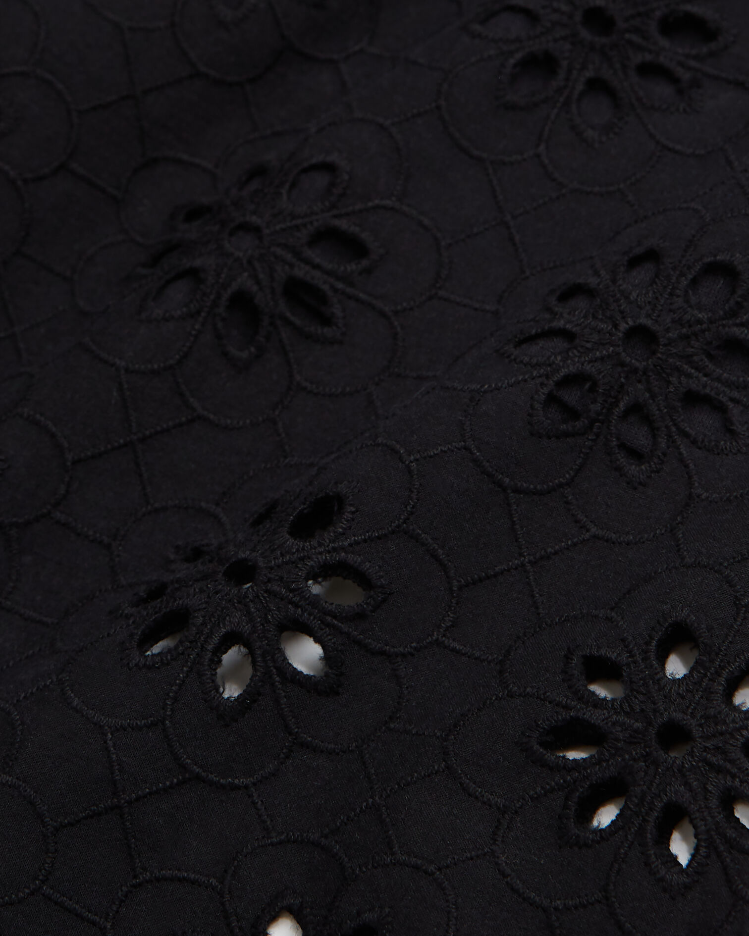 Black pants with broderie anglaise, BLACK, hi-res image number null