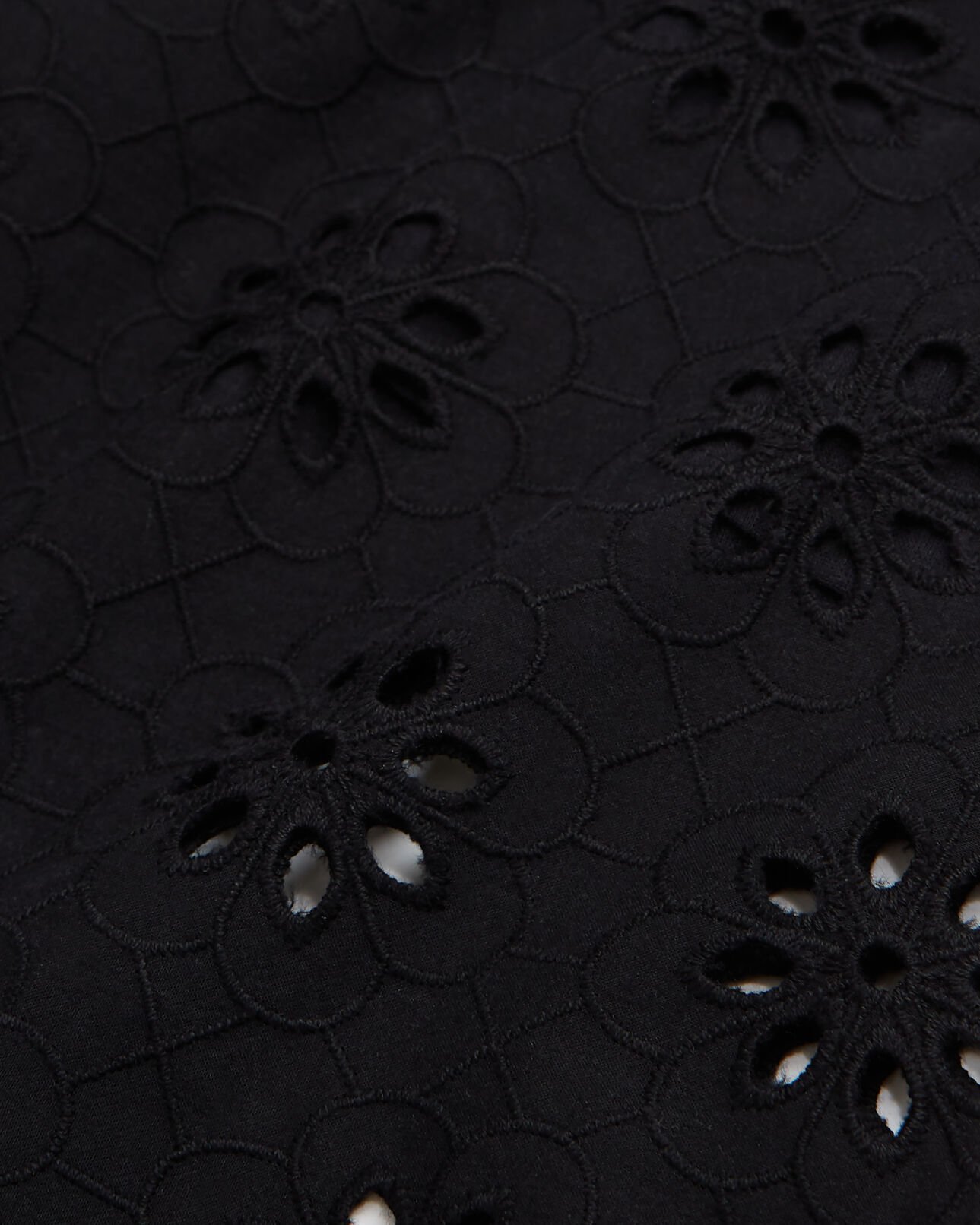 The Kooples FEMME BLACK pantalon noir en broderie anglaise
