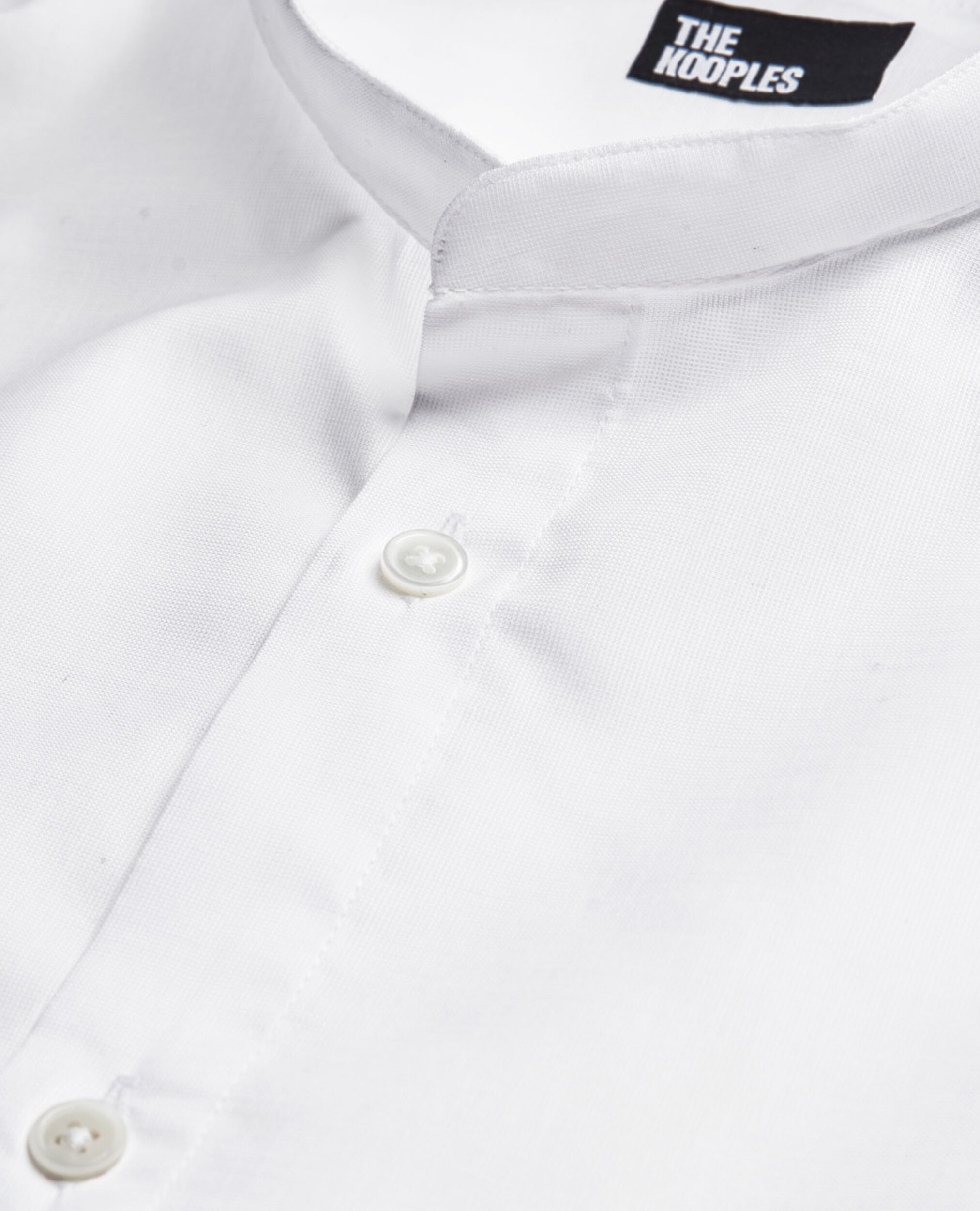 White shirt with officer collar, WHITE, hi-res image number null