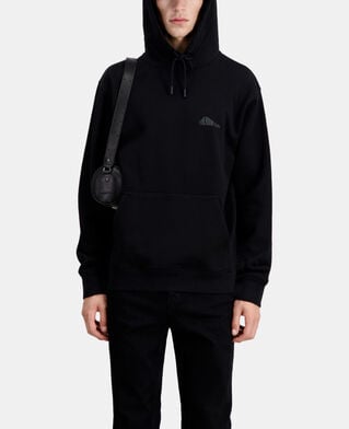 The Kooples MEN BLACK men's black hoodie with graphic logo serigraphy