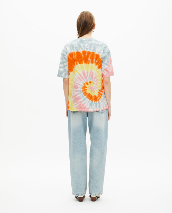 The Kooples WOMEN BABY BLUE multicolor tie-dye t-shirt