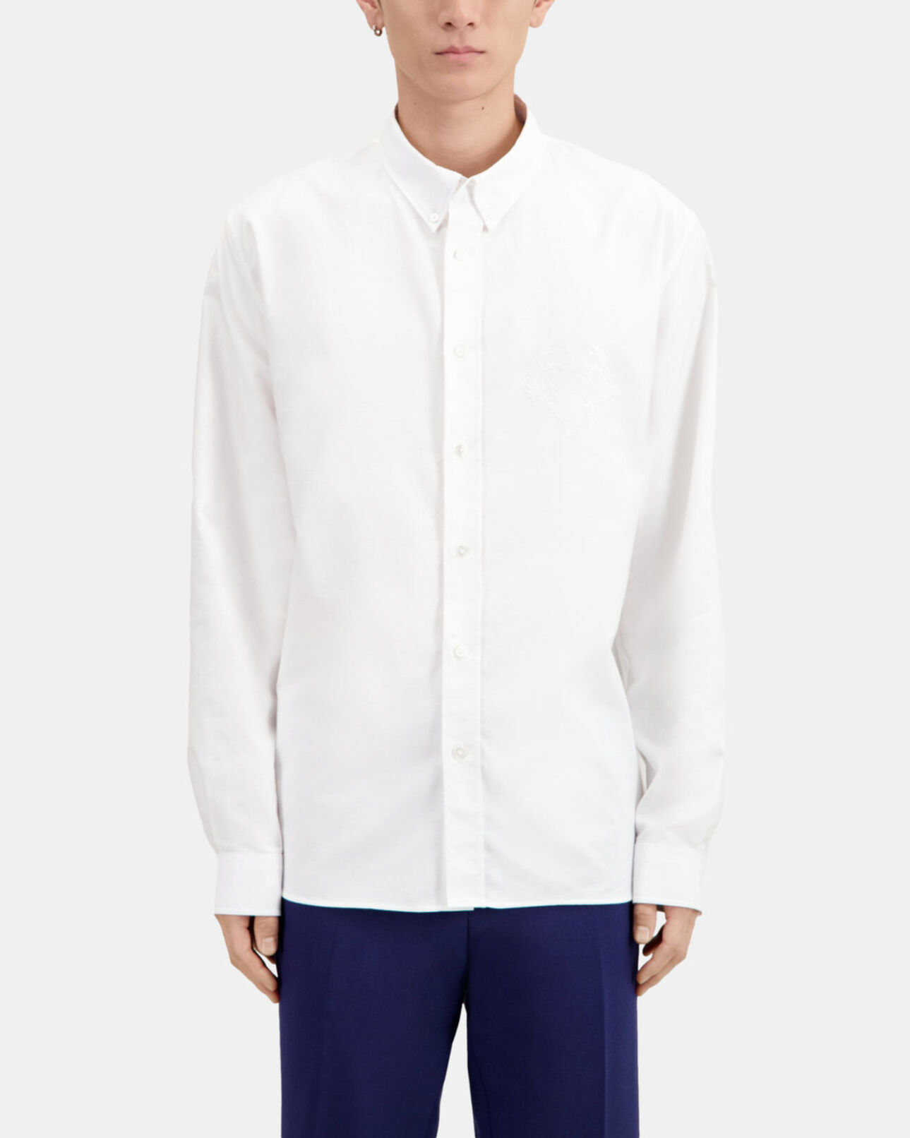 The Kooples HERREN WHITE weißes oxford-hemd mit stickerei