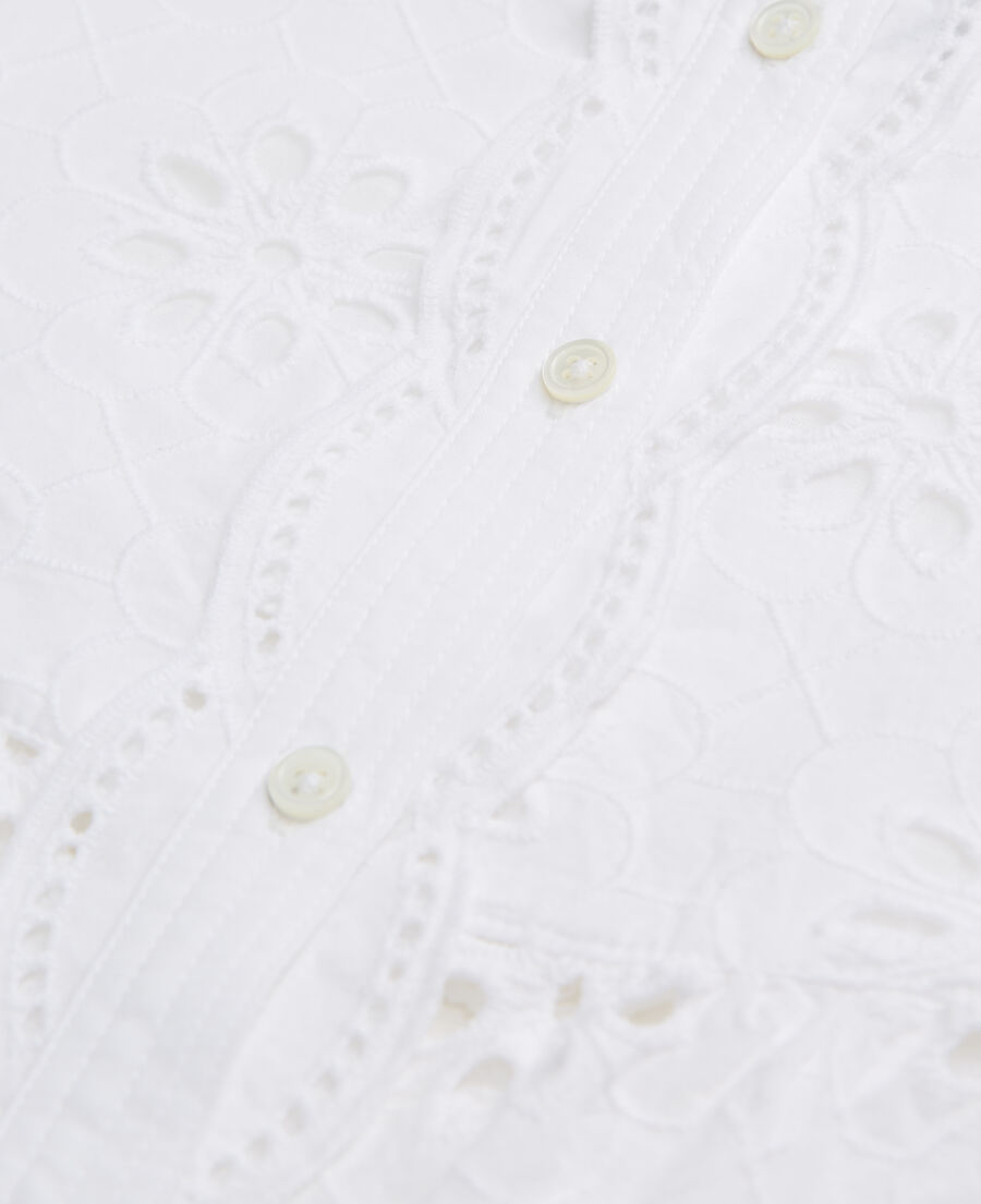 short white top with broderie anglaise