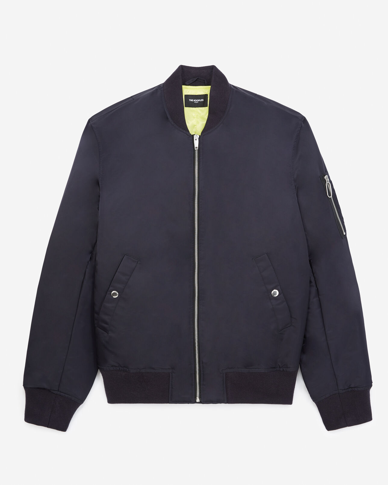 The Kooples HOMME DARK NAVY bomber technique matelassé bleu marine