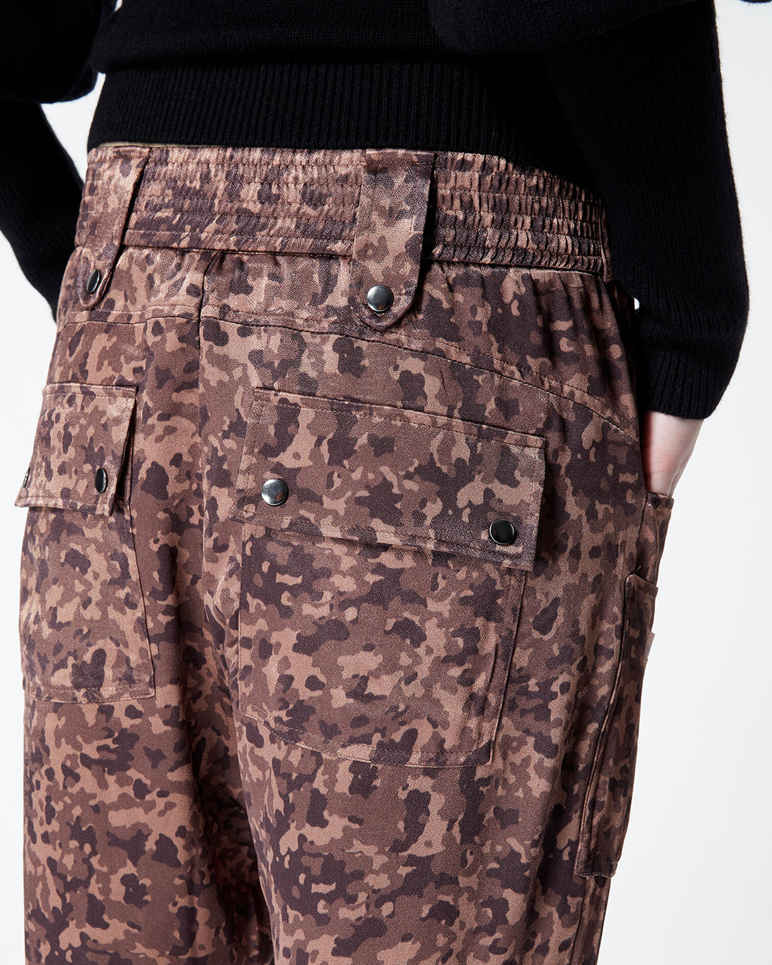 Cargo-style printed pants , BROWN, hi-res image number null