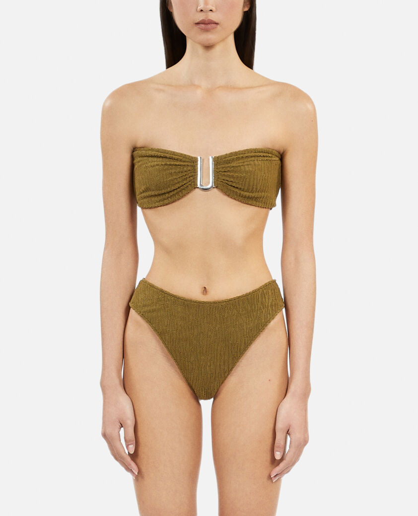 The Kooples WOMEN KAKI the kooples x luz khaki cutaway swimsuit bottoms