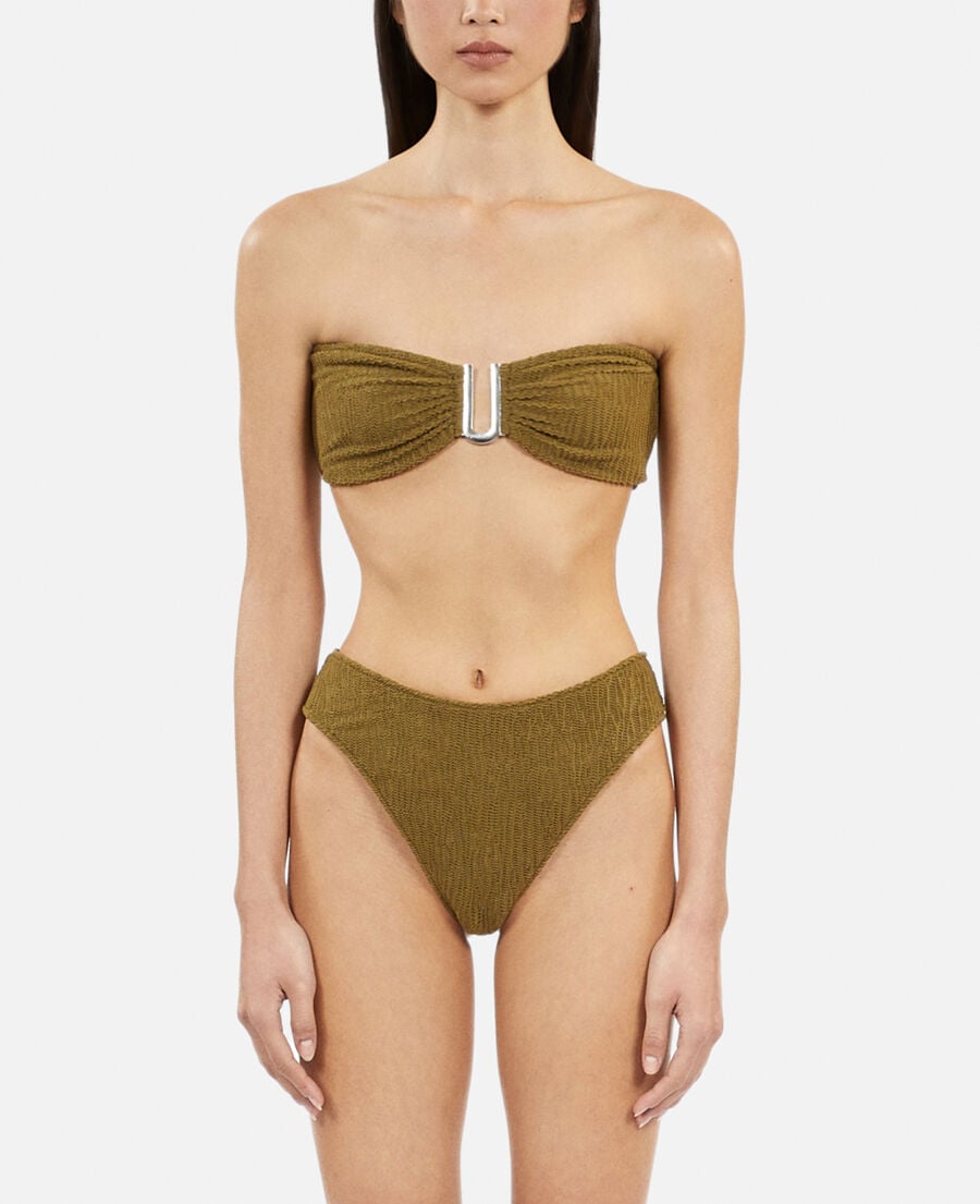 The Kooples WOMEN KAKI the kooples x luz khaki cutaway swimsuit bottoms
