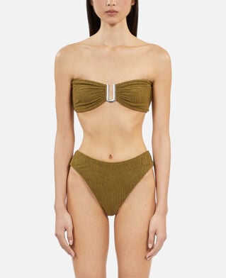 The Kooples WOMEN KAKI the kooples x luz khaki cutaway swimsuit bottoms