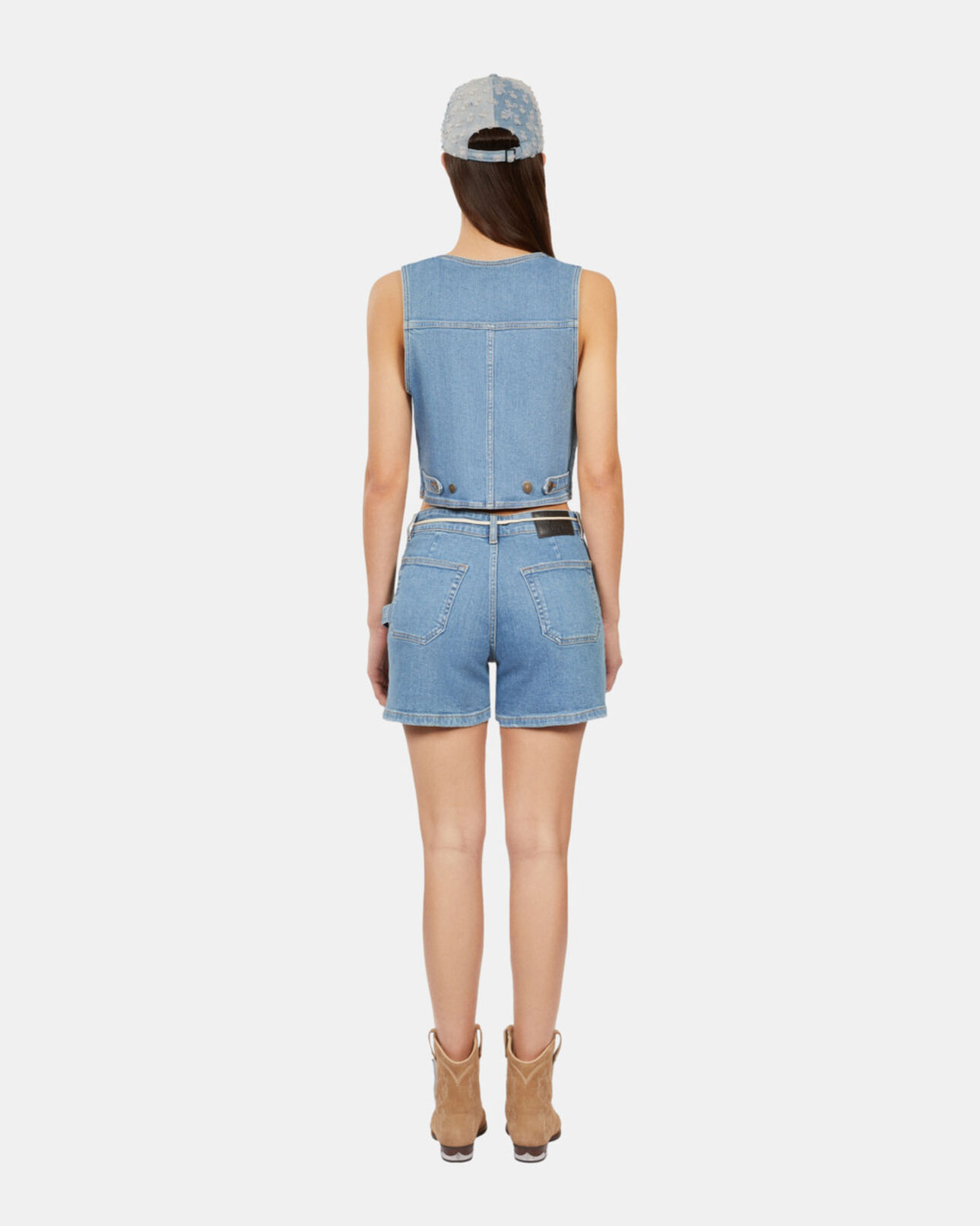 The Kooples MUJER BLUE chaleco azul denim