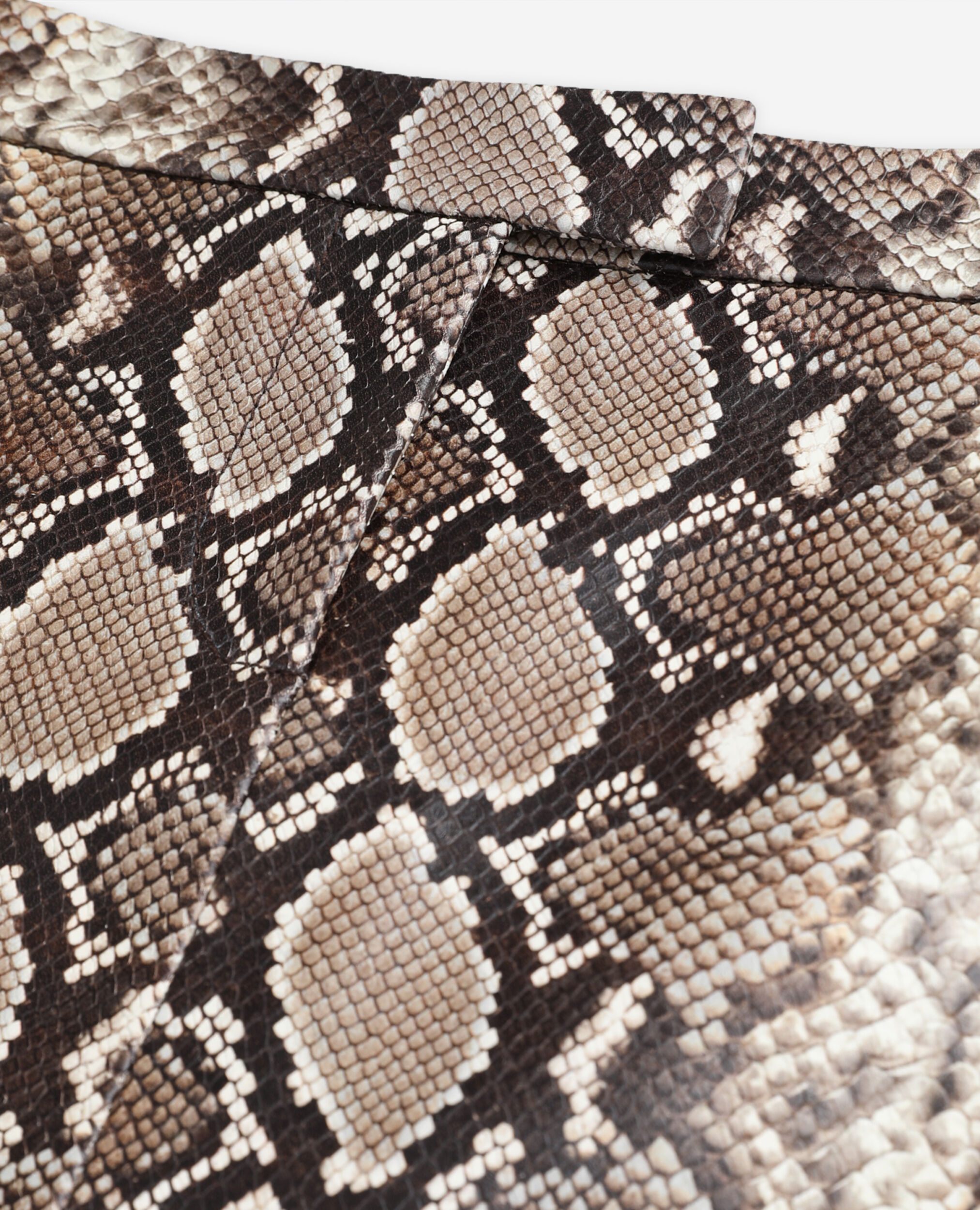 Snakeskin-effect leather skirt, PYTHON BEIGE, hi-res image number null