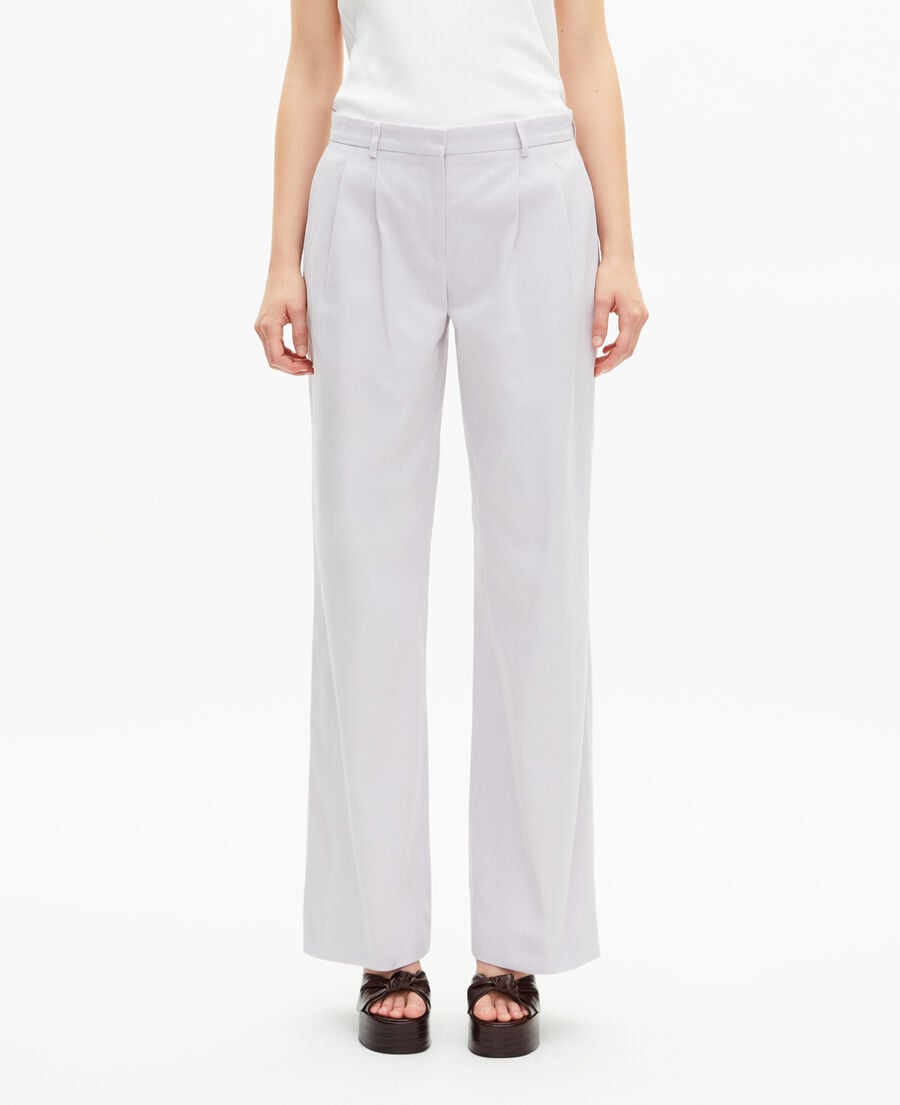 The Kooples F LIGHT PURPLE lilac straight-leg tailored pants
