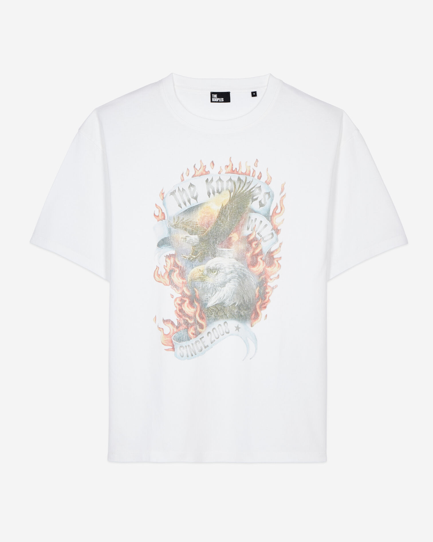Ecru Eagles on fire black serigraphy t-shirt, ECRU, hi-res image number null