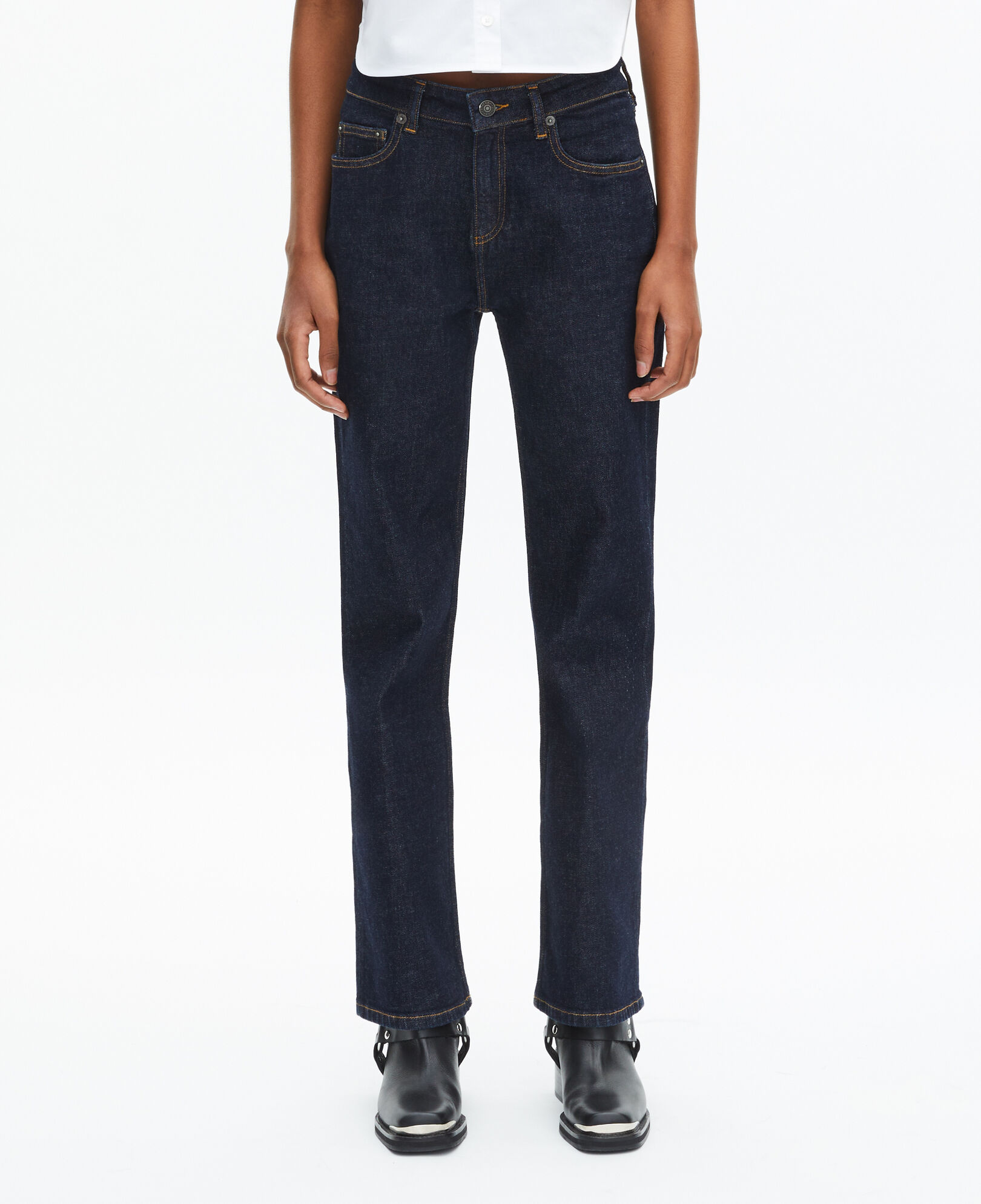 The Kooples WOMEN BLUE ELECTRIC dark blue straight jeans