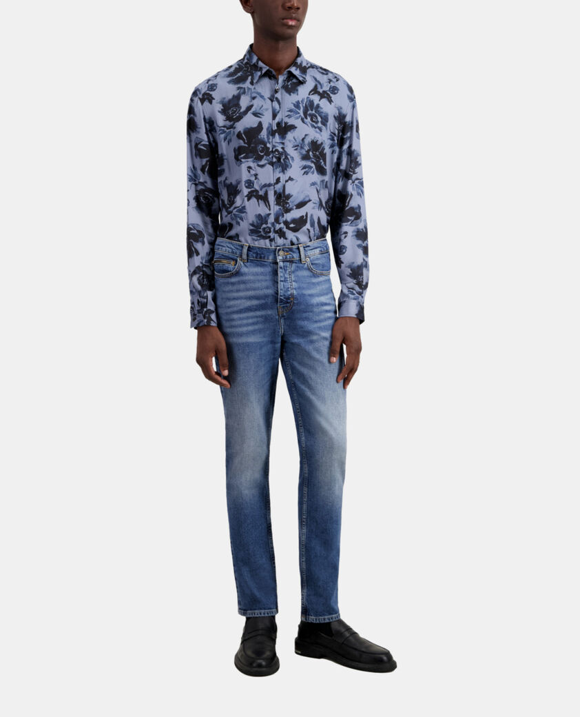 The Kooples MEN BLUE DENIM slim dark blue jeans