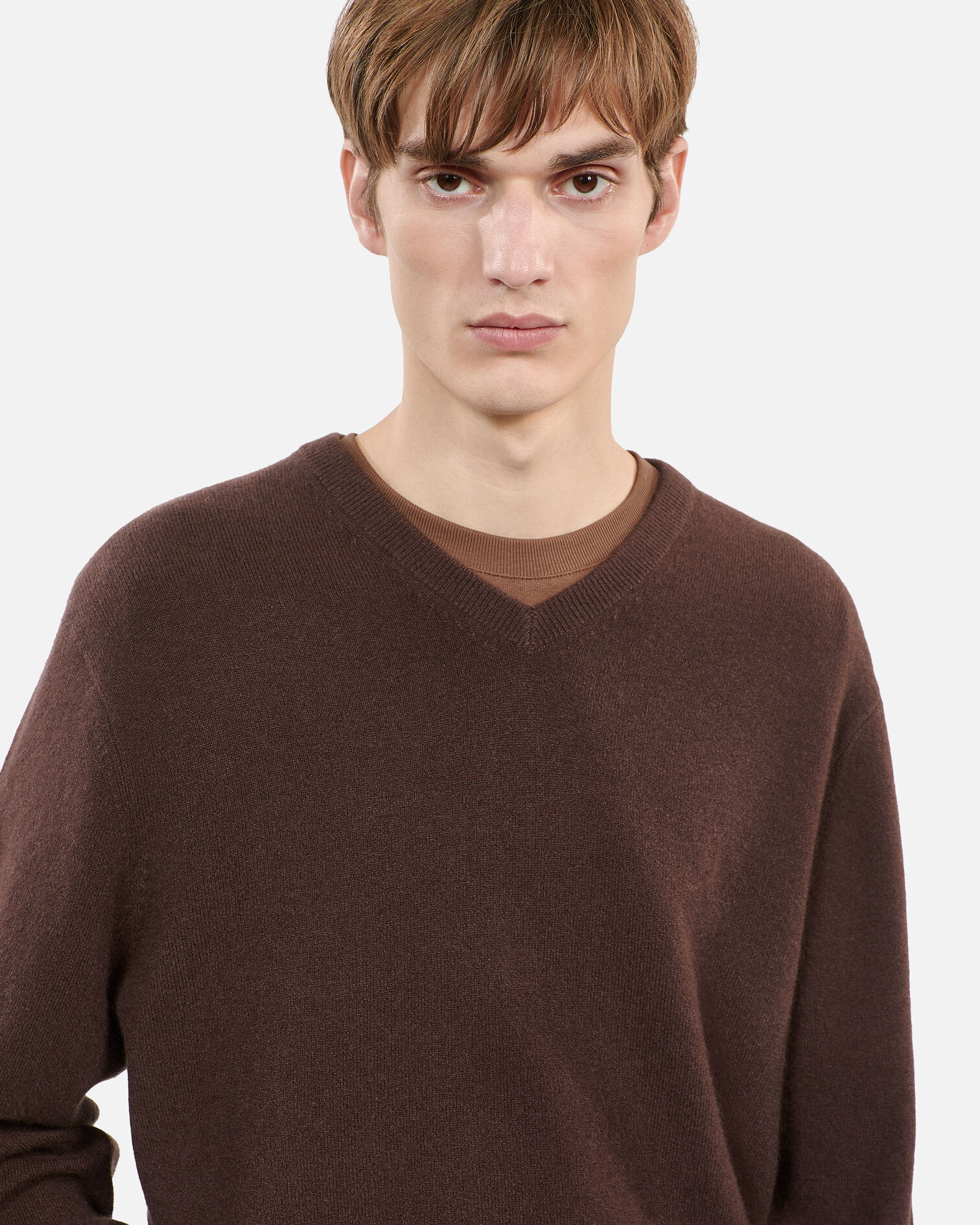 Brown cashmere sweater, BROWN, hi-res image number null