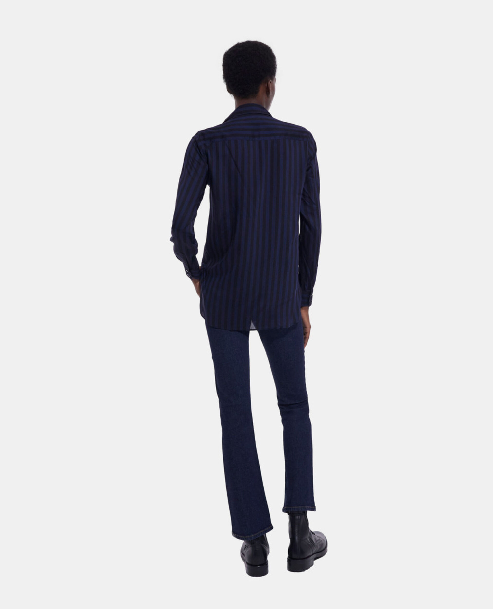 Striped shirt, BLACK NAVY, hi-res image number null