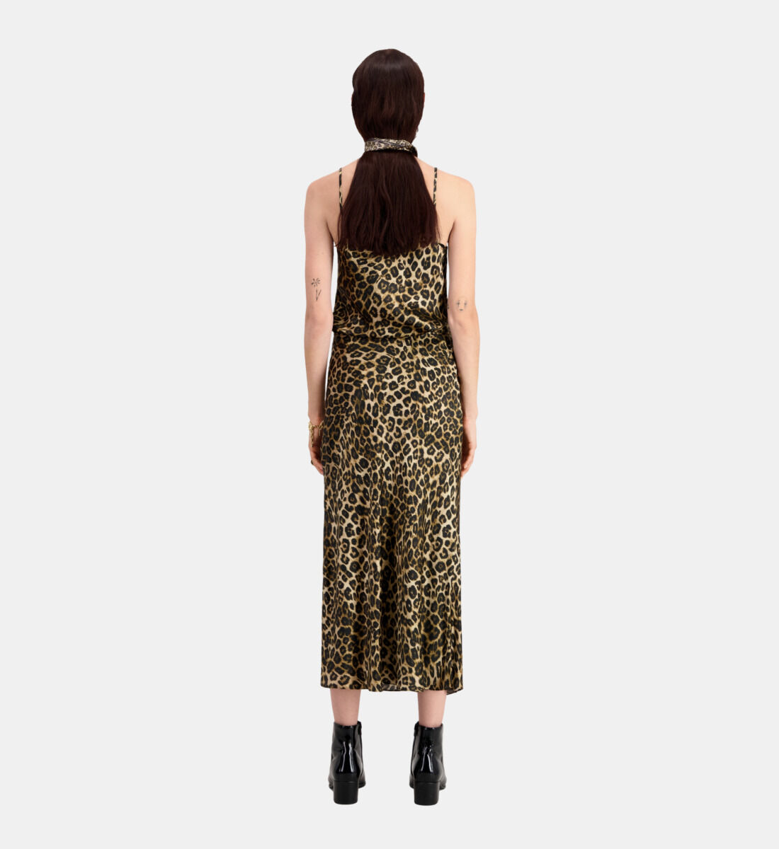 Leopard print deals silk skirt