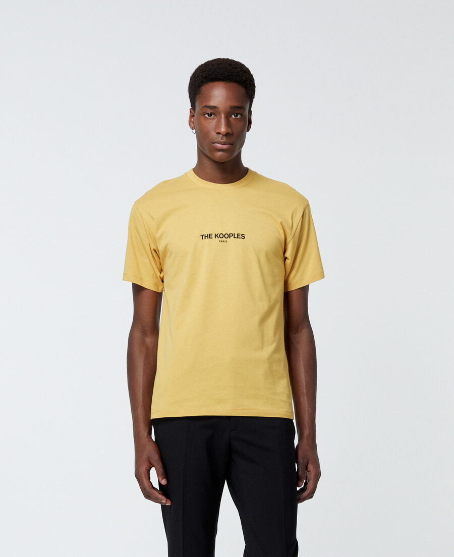 t-shirt jaune coton à logo the kooples