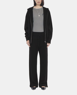 The Kooples DAMEN BLACK schwarze hose aus kaschmirwolle