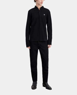 The Kooples H BLACK black cotton polo t-shirt