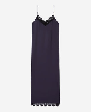 The Kooples F NAVY long navy blue slip dress