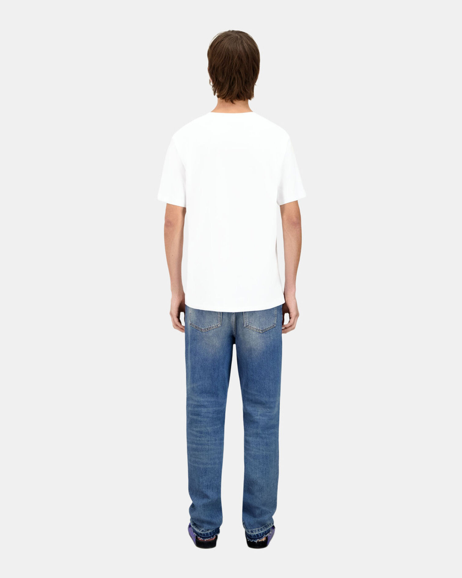 Men's white t-shirt with Neon logo serigraphy, WHITE, hi-res image number null