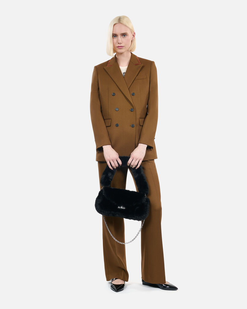 The Kooples WOMEN KAKI brown wool suit jacket