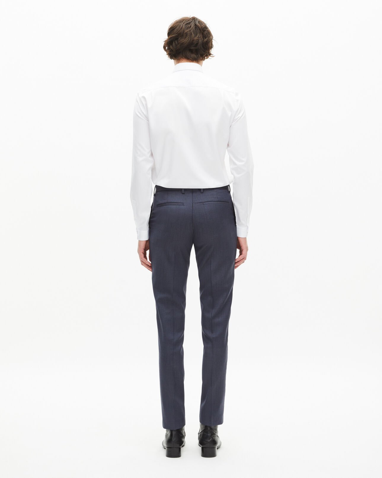 The Kooples HOMME BLUE pantalon de costume à rayures bleu