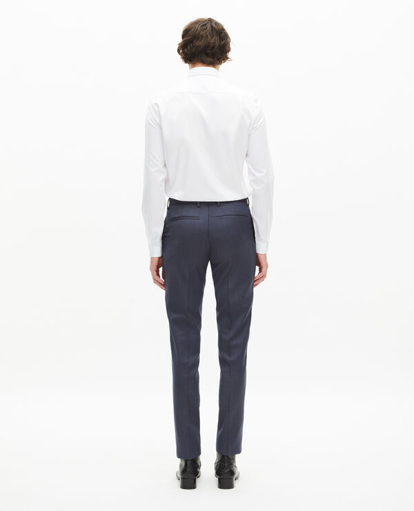 The Kooples HOMME BLUE pantalon de costume à rayures bleu