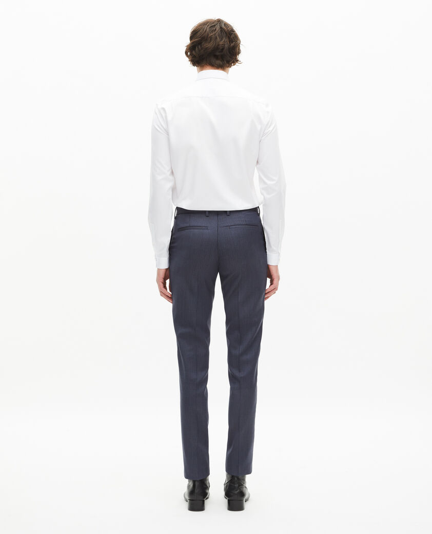 The Kooples HOMME BLUE pantalon de costume à rayures bleu