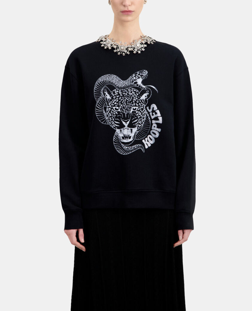The Kooples FEMME BLACK sweatshirt avec sérigraphie noir