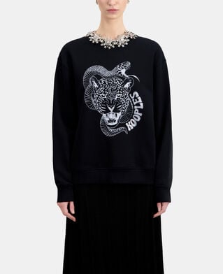 The Kooples FEMME BLACK sweatshirt avec sérigraphie noir