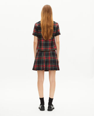 The Kooples FEMME ROUGE NOIR top en tartan rouge et noir