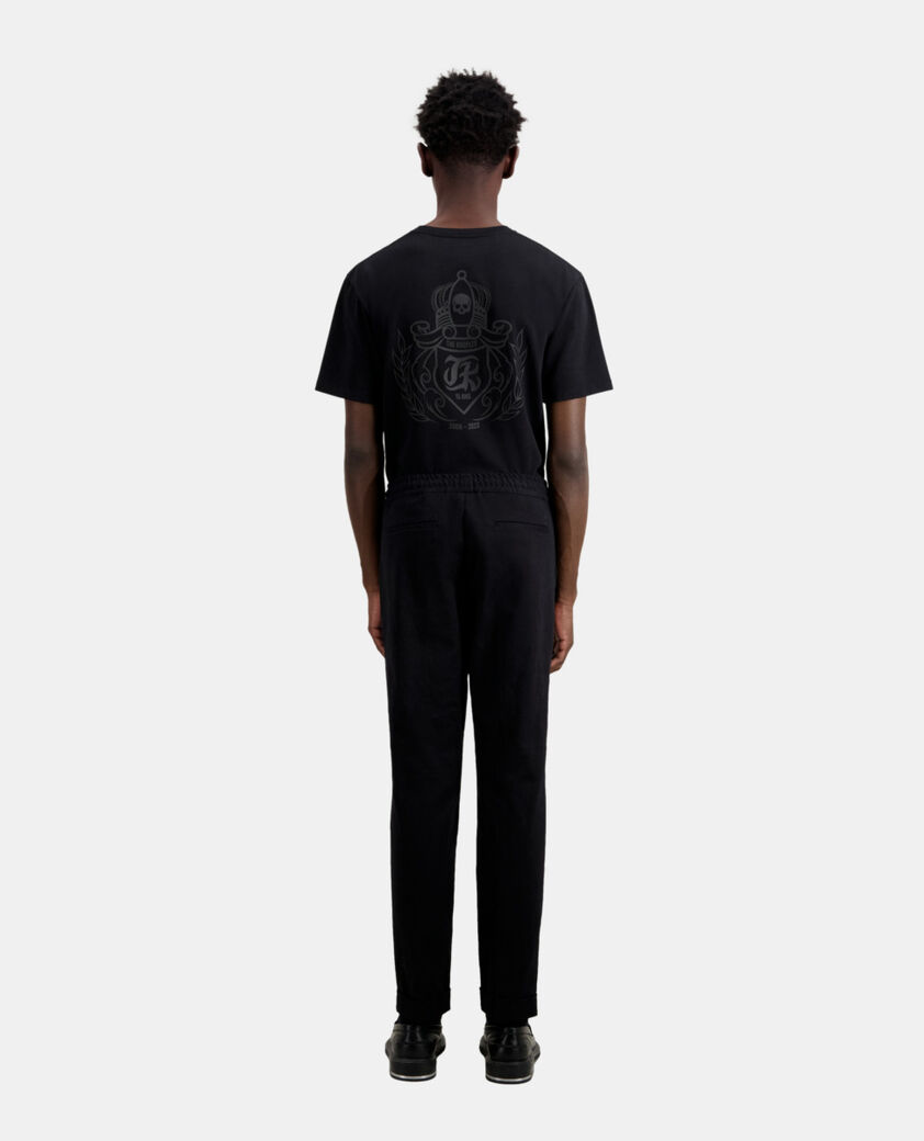 The Kooples HOMME BLACK pantalon noir en coton