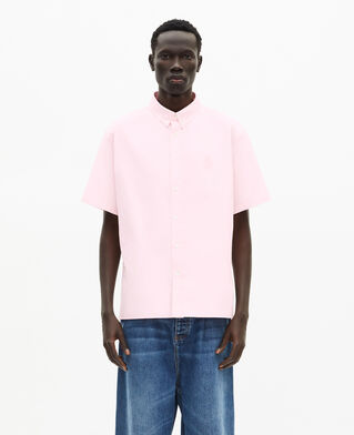 The Kooples H PALE PINK short-sleeved shirt with pink crest