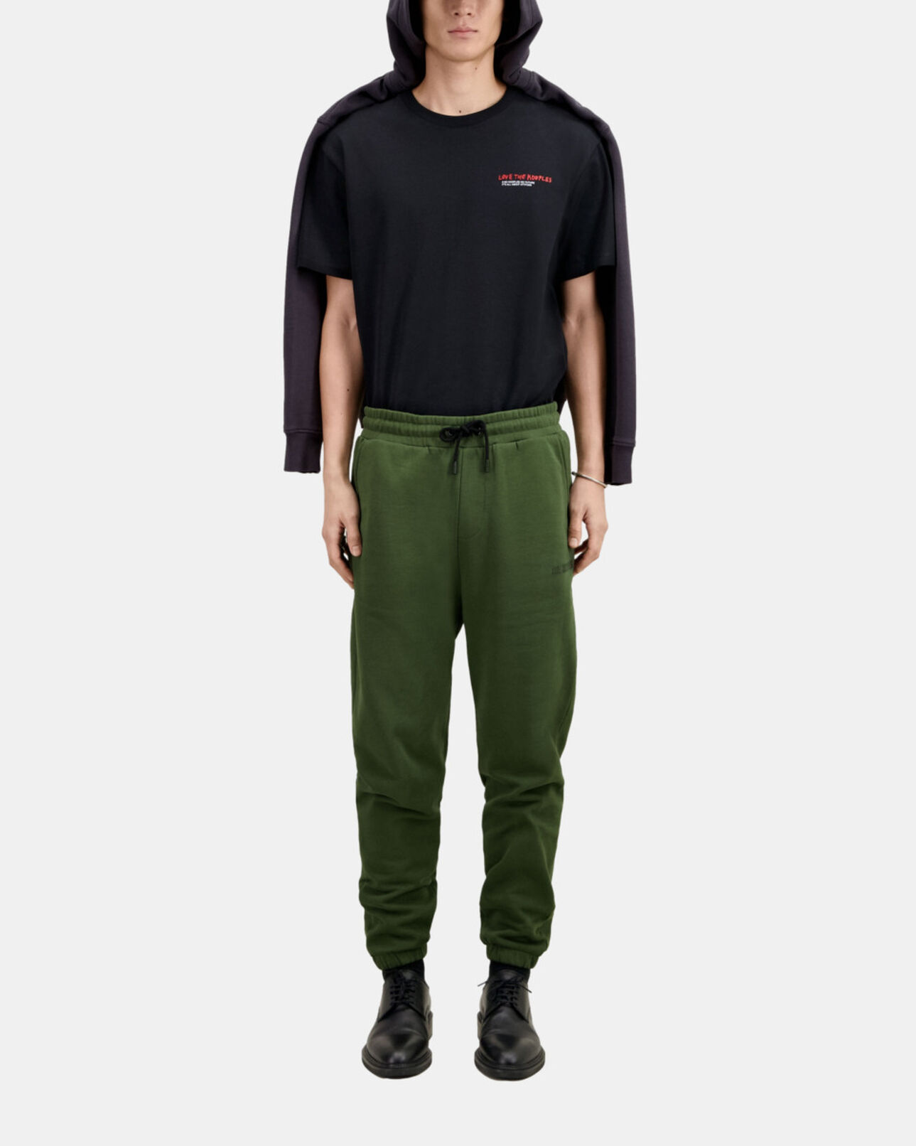 The Kooples MEN USED KAKI khaki logo tracksuit trousers