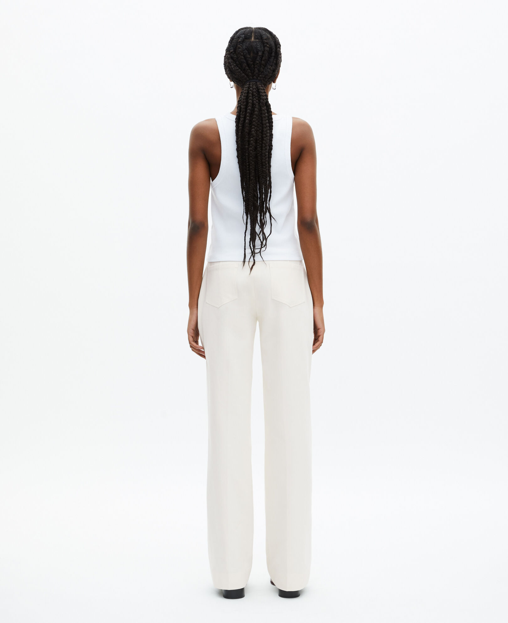 The Kooples WOMEN ECRU wide-leg ecru cotton pants