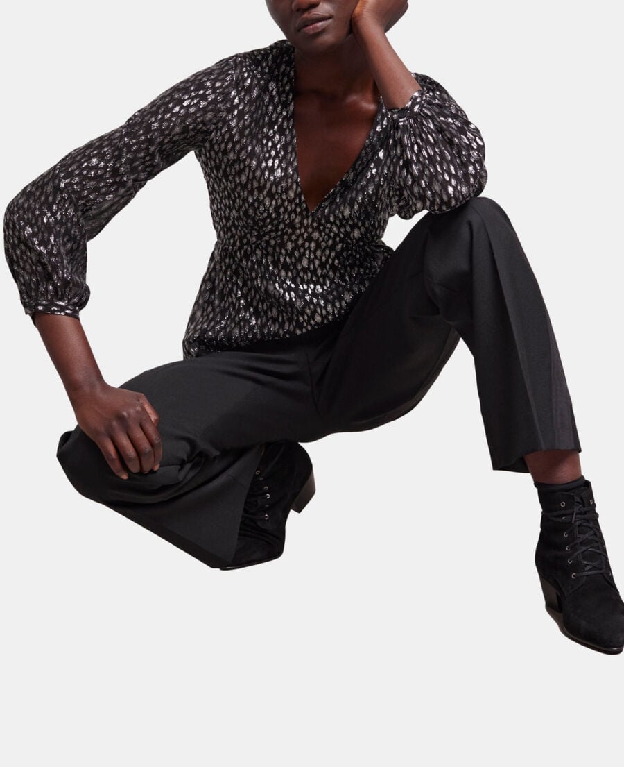 The Kooples FEMME ANTIC SILVER top léopard