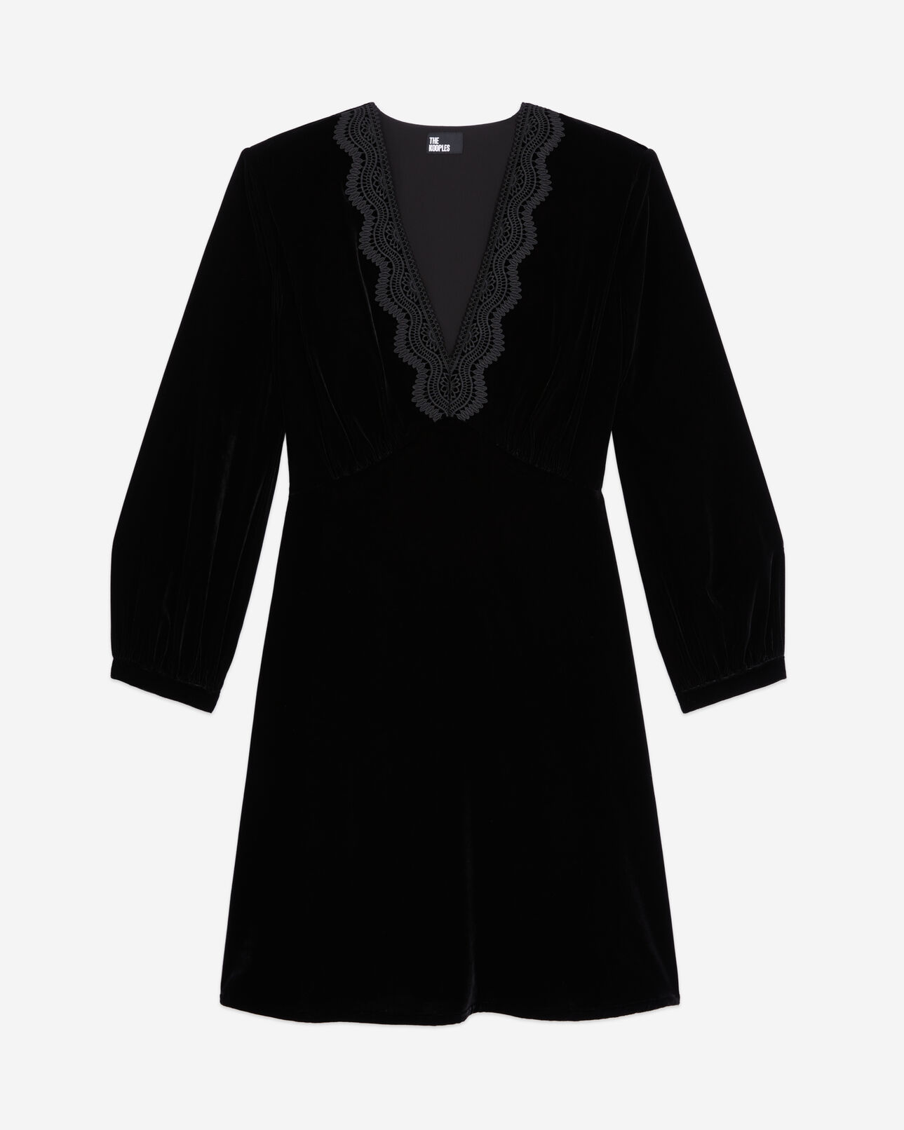 The Kooples DAMEN BLACK schwarzes, kurzes kleid aus samt
