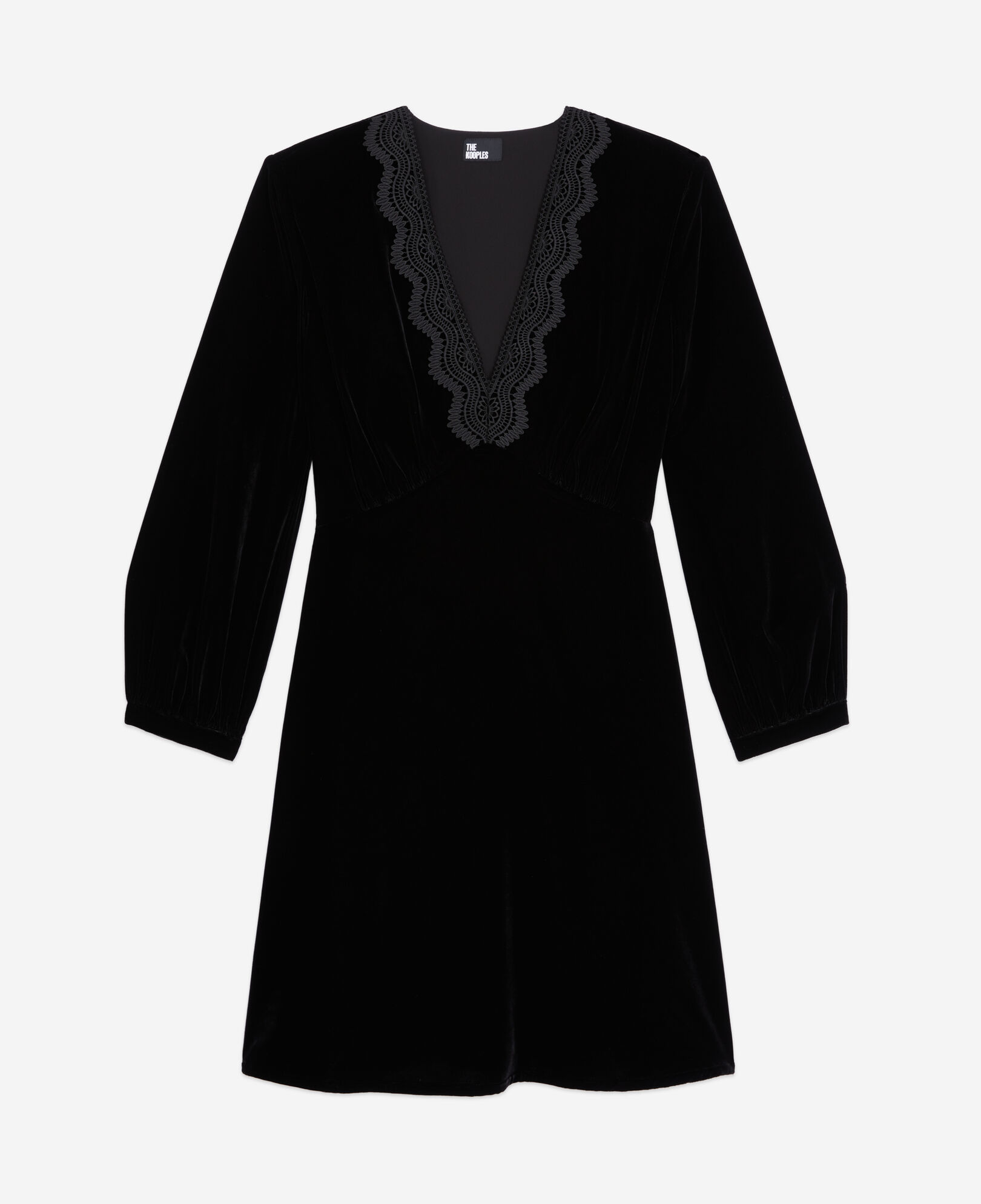 The Kooples MUJER BLACK vestido corto negro terciopelo
