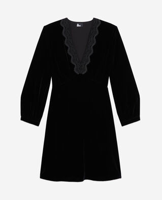 The Kooples F BLACK short black velvet dress