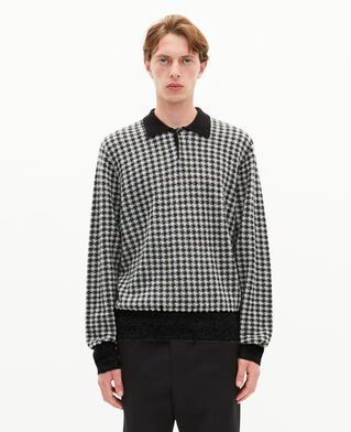The Kooples MEN BLACK WHITE black houndstooth sweater