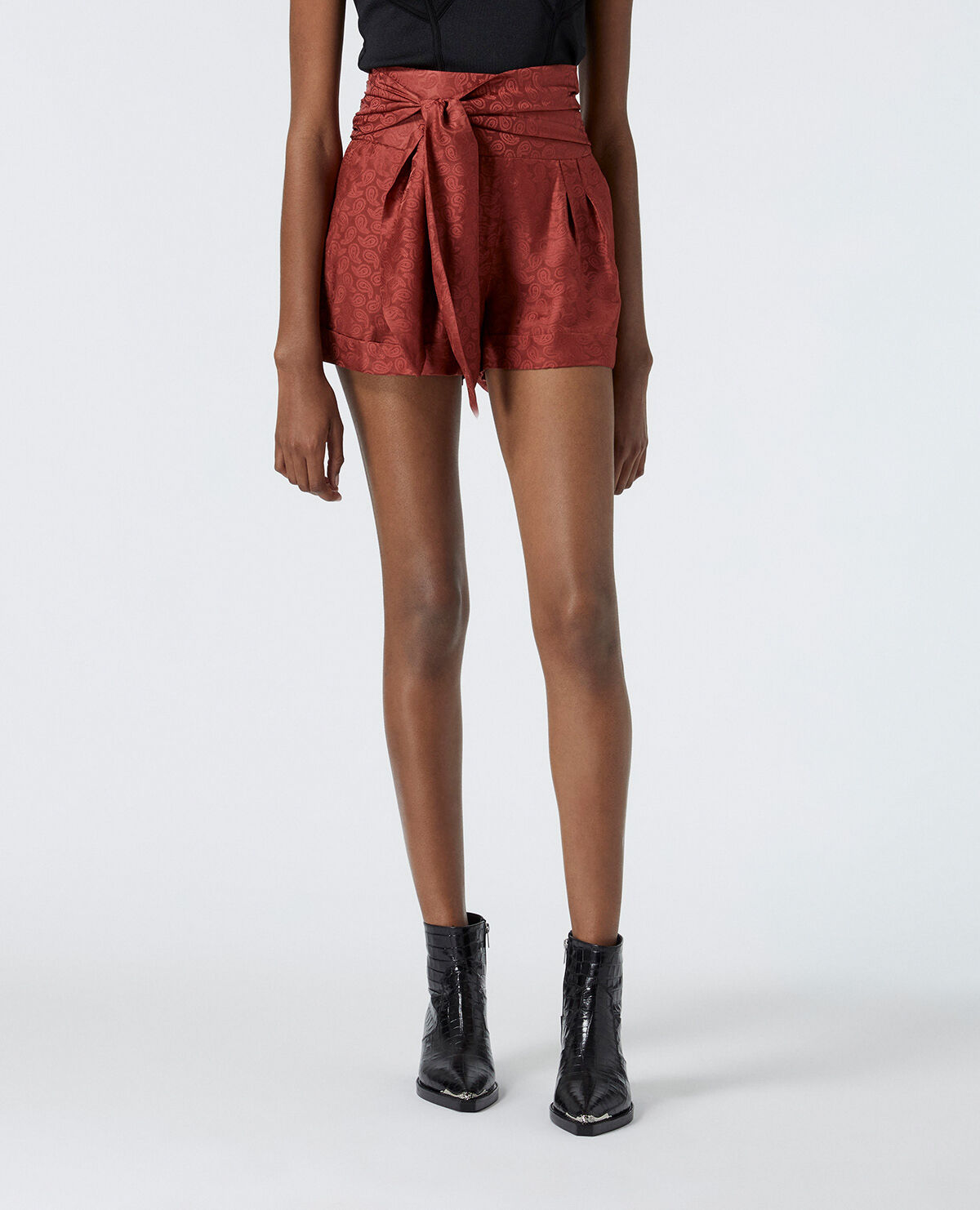 High waisted discount tie shorts