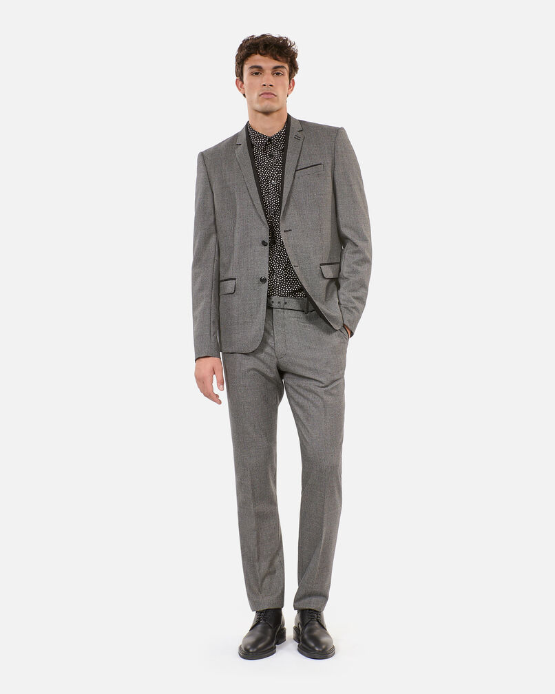 The Kooples MEN BLACK GREY black and white houndstooth wool suit jacket