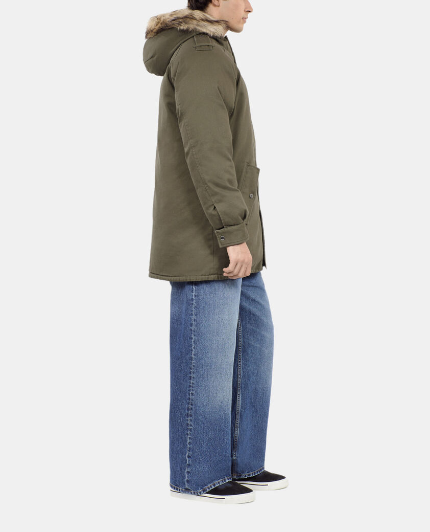 The Kooples HOMME KAKI parka à capuche kaki