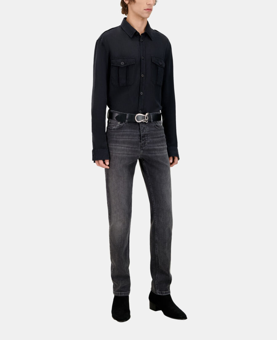 The Kooples HERREN DARK GREY graue slim-fit jeans