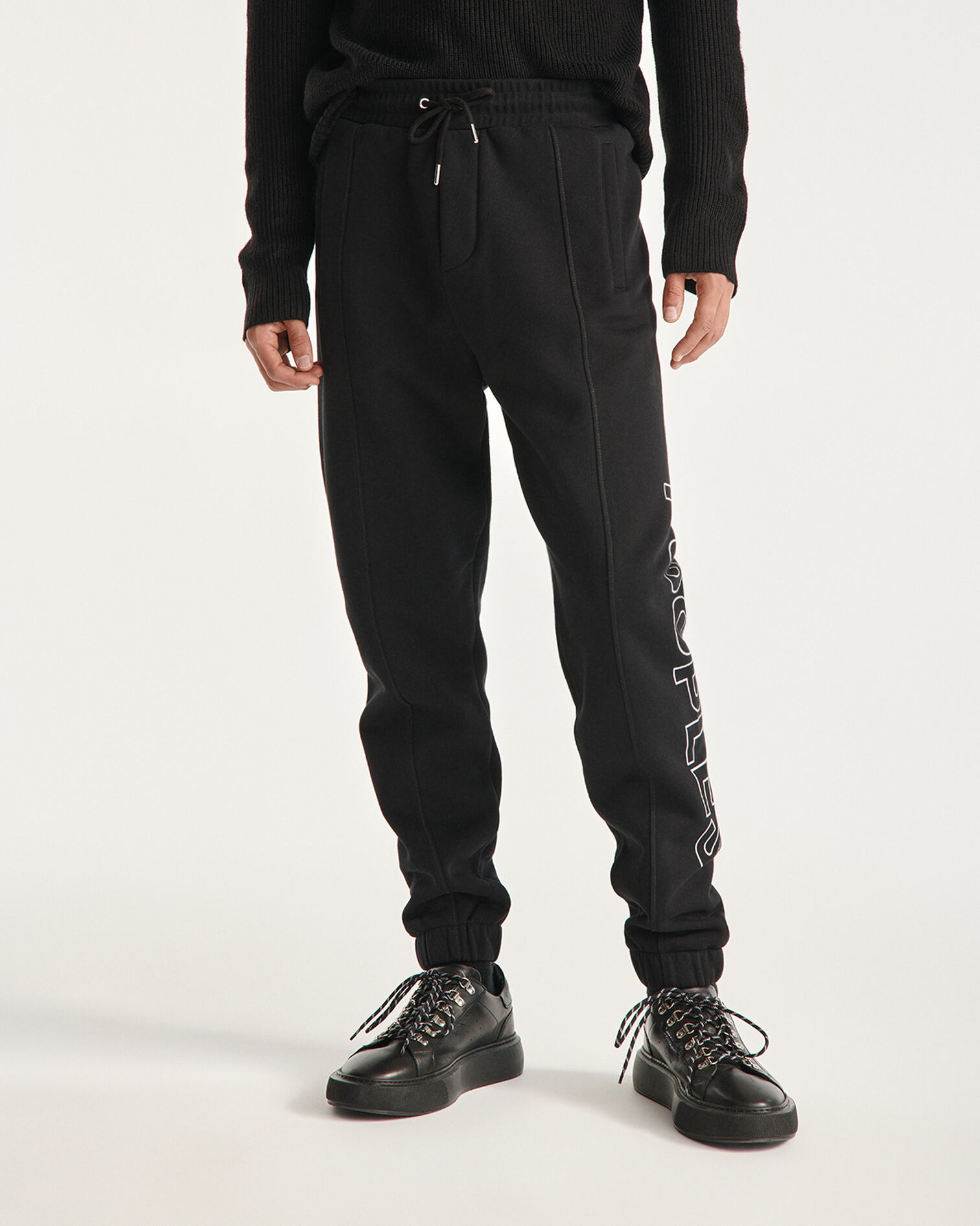 Jogging noir imprimé The Kooples latéral, BLACK, hi-res image number null