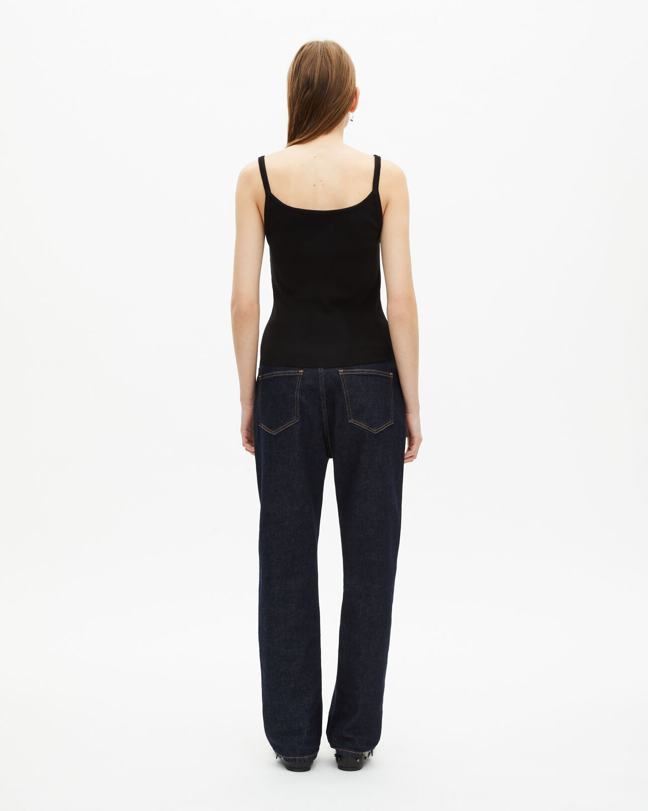 The Kooples WOMEN BLACK black ribbed tank top